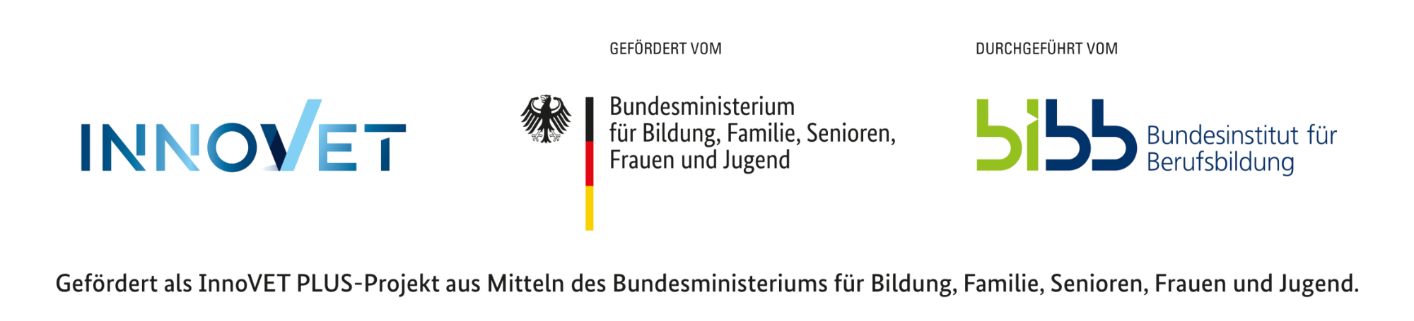 InnoVET PLUS: Gefördert vom Bundesministerium für Bildung, Familie, Senioren, Frauen und Jugend. Durchgeführt vom Bundesinstitut für Berufsbildung.